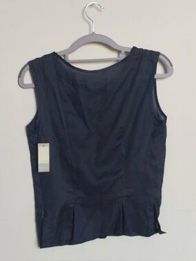 Clea Navy Sleeveless Top